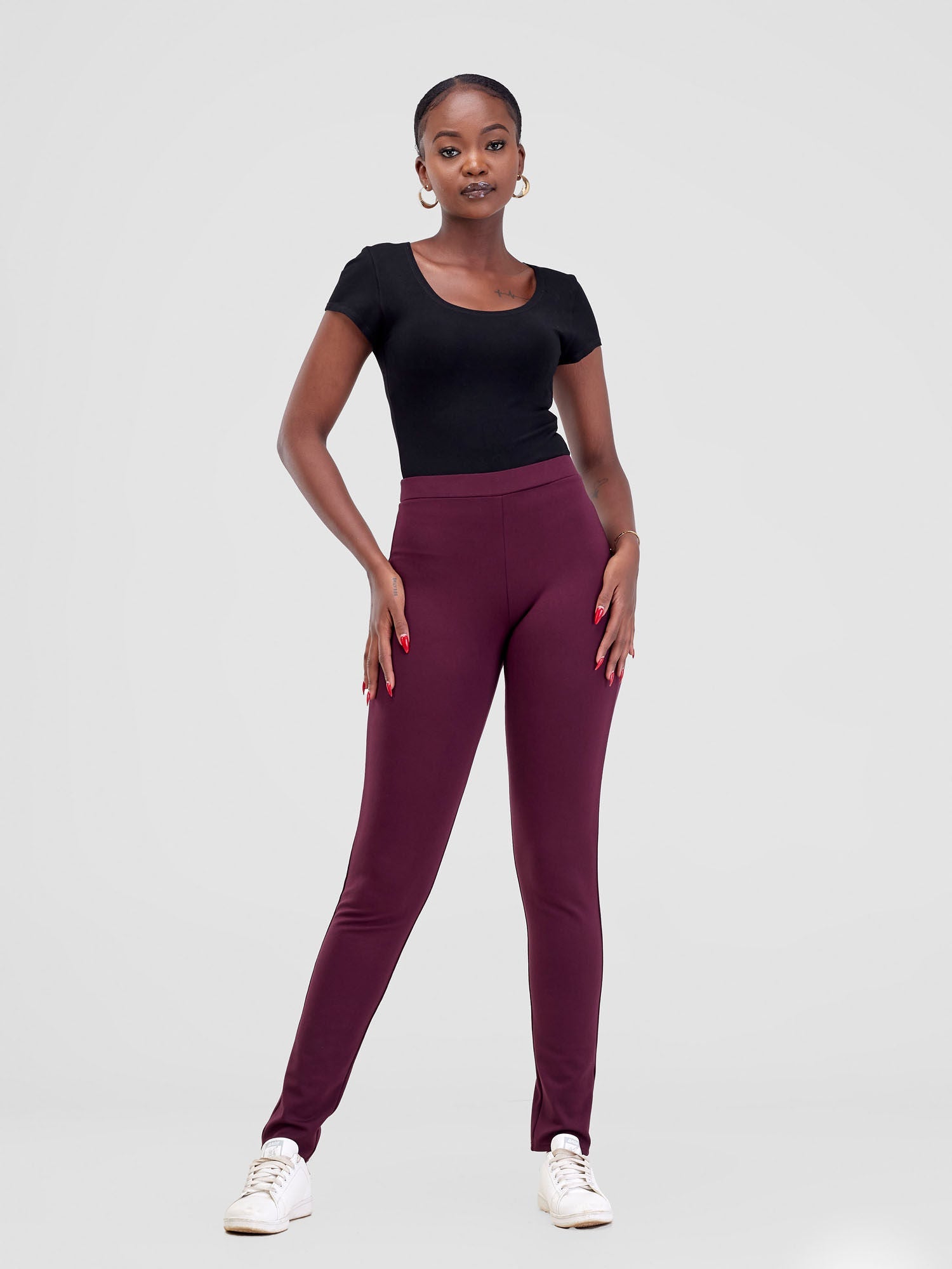 Vivo Basic Crepe Pants - Teal / Taupe Batik Geometric Print