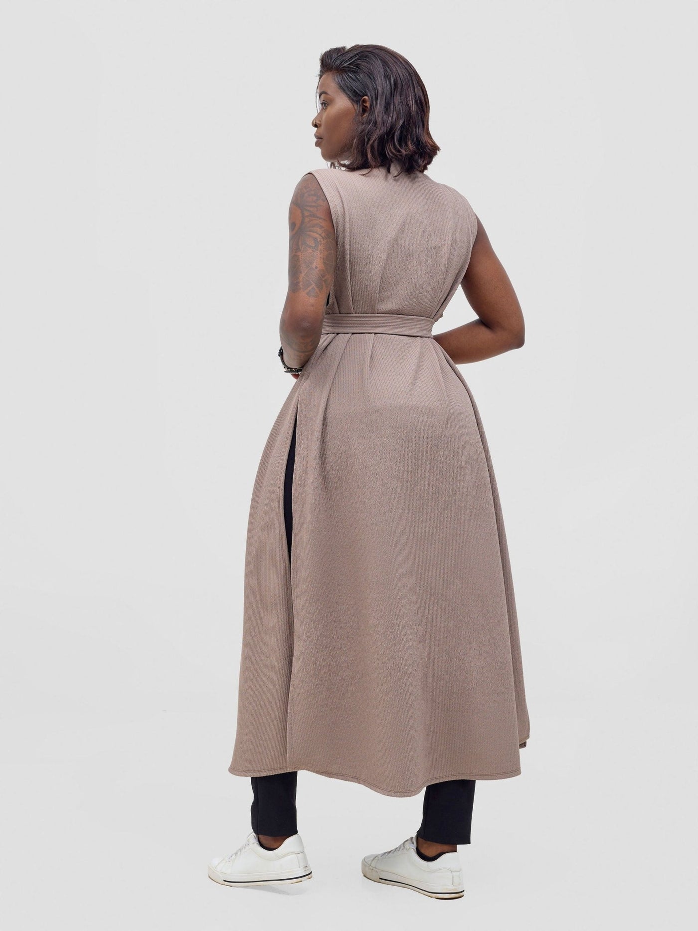 Vivo Chela Sleeveless Waterfall - Taupe - Shopzetu