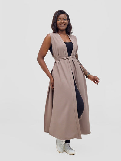 Vivo Chela Sleeveless Waterfall - Taupe - Shopzetu