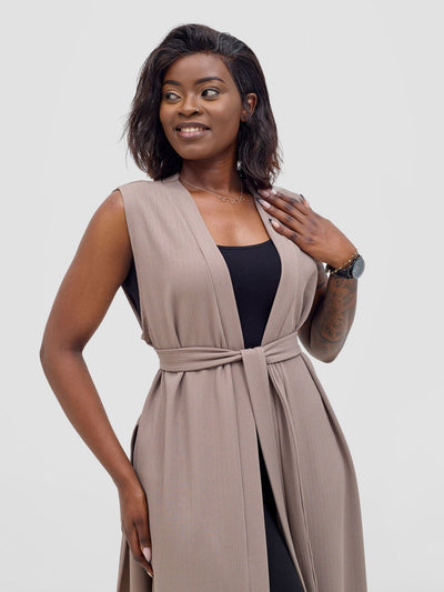 Vivo Chela Sleeveless Waterfall - Taupe - Shopzetu