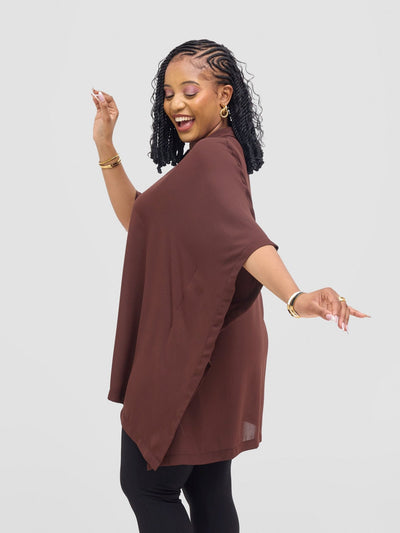 Vivo Isabi Loose Top - Chocolate - Shopzetu