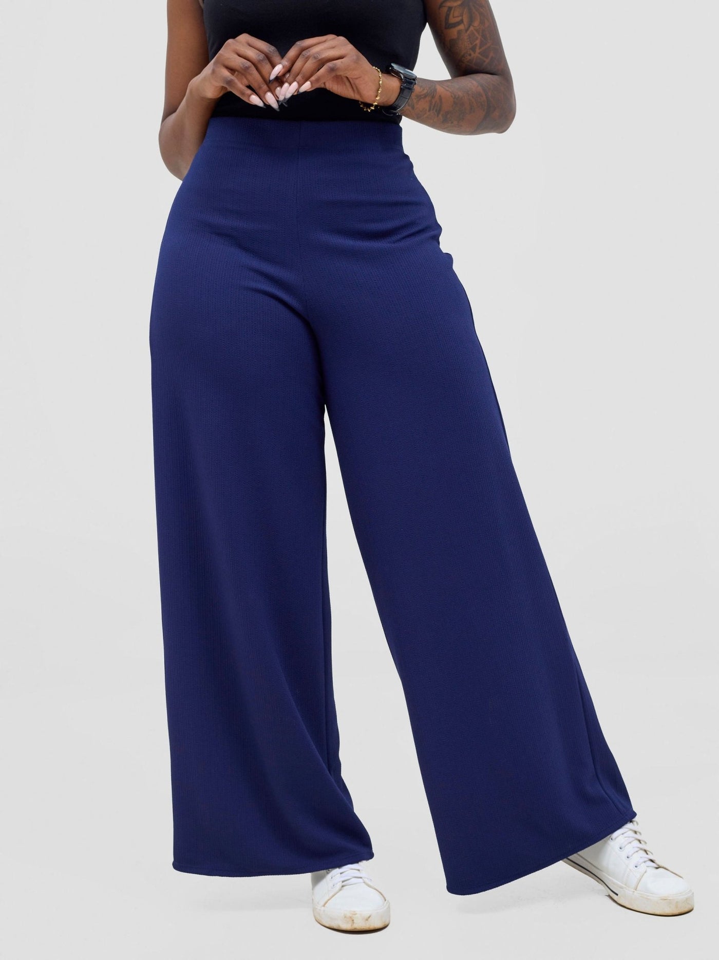 Vivo Wide Leg Pants - Navy - Shopzetu