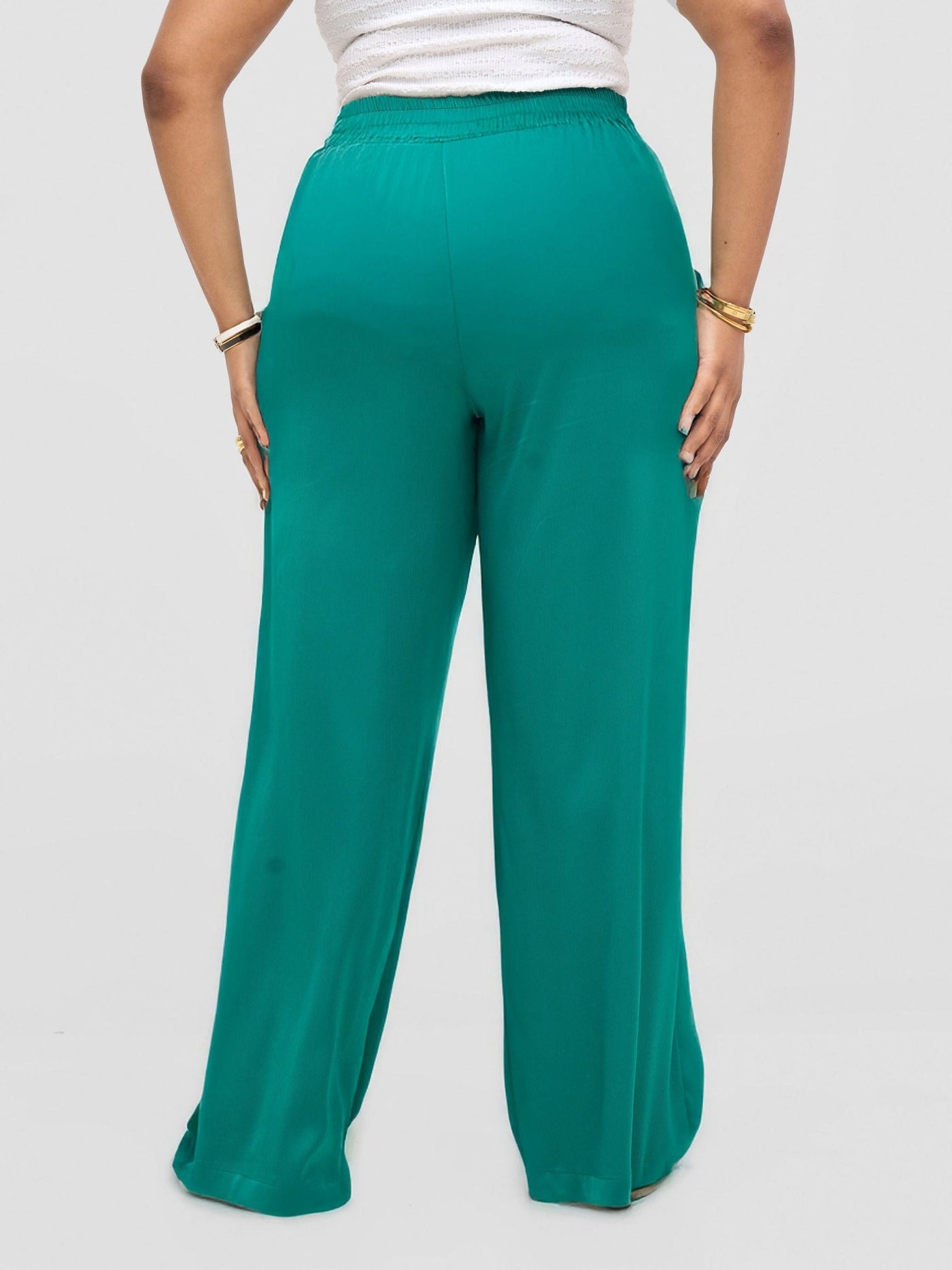 Vivo Tahisa Straight Leg Pants - Dark Green - Shopzetu