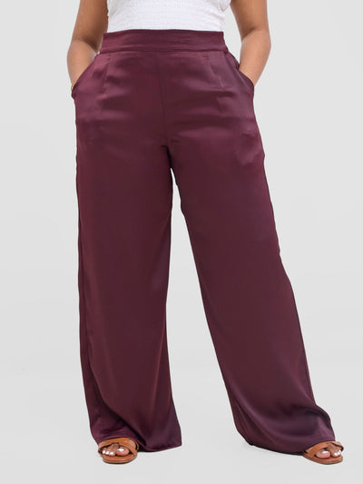 Vivo Tahisa Straight Leg Pants - Dark Brown - Shopzetu