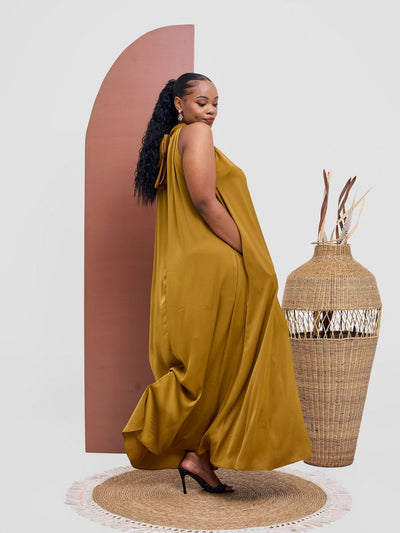 Vivo Kelemi 4.0 Halter Maxi Dress - Light Olive - Shopzetu