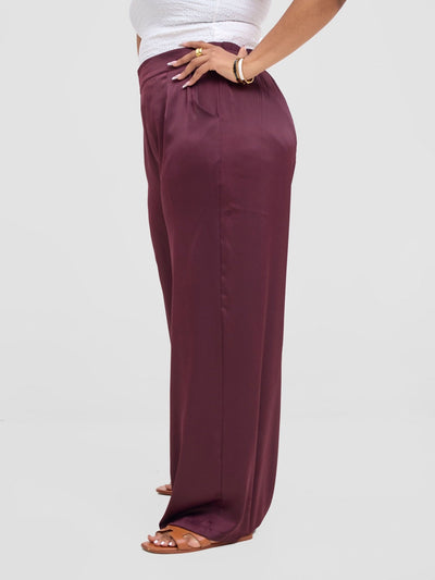 Vivo Tahisa Straight Leg Pants - Dark Brown - Shopzetu