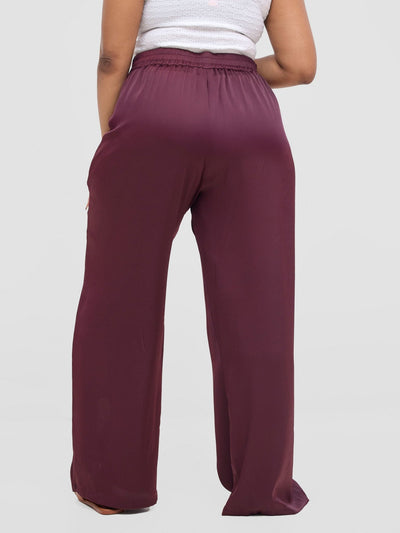 Vivo Tahisa Straight Leg Pants - Dark Brown - Shopzetu
