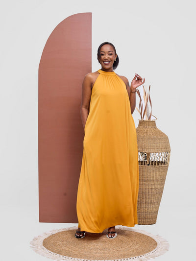 Vivo Kelemi 4.0 Halter Maxi Dress - Mustard - Shopzetu