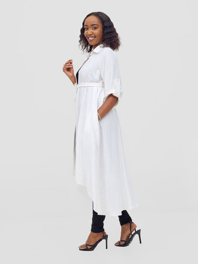 Vivo Ava 3/4 Sleeve Kimono - White - Shopzetu