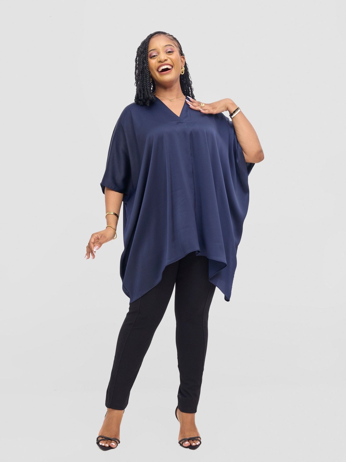 Vivo Tahisa Loose Top - Midnight Blue - Shopzetu