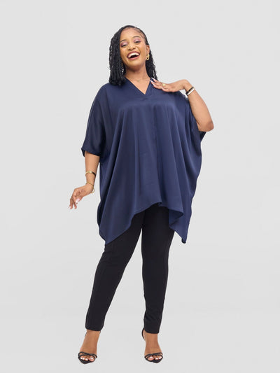 Vivo Tahisa Loose Top - Midnight Blue - Shopzetu