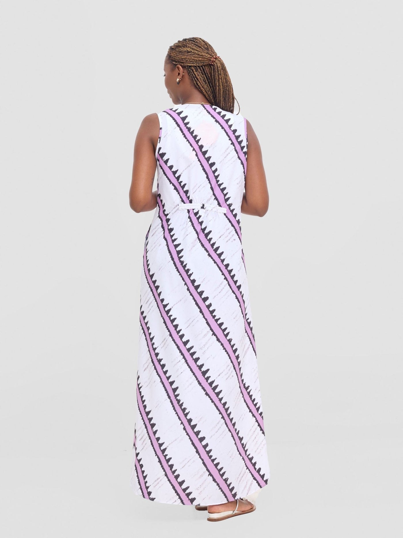 Vivo Isabi Sleeveless Kimono - White / Lilac Sabi Print - Shopzetu