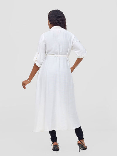 Vivo Ava 3/4 Sleeve Kimono - White - Shopzetu