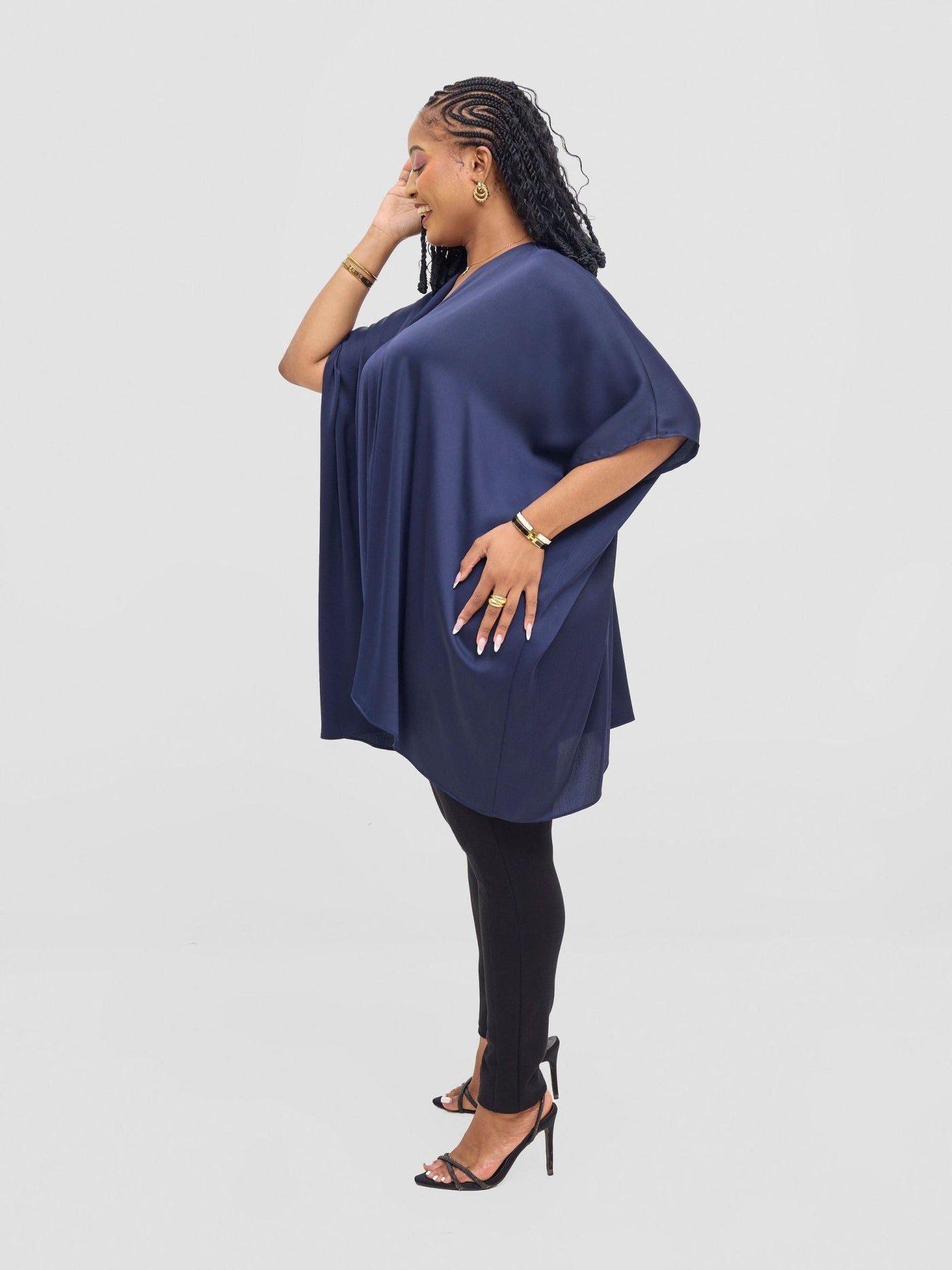 Vivo Tahisa Loose Top - Midnight Blue - Shopzetu