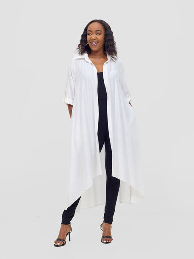 Vivo Ava 3/4 Sleeve Kimono - White - Shopzetu