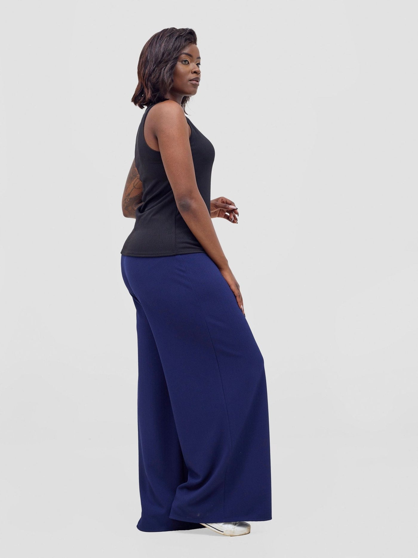 Vivo Wide Leg Pants - Navy - Shopzetu