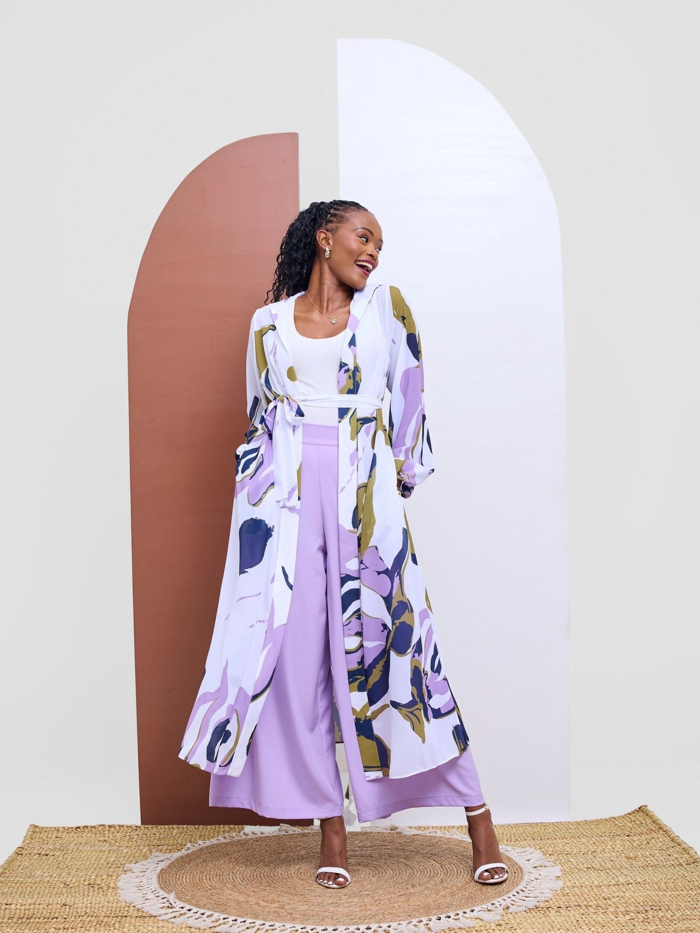 Vivo Kelemi 4.0 Kimono - Lilac / Olive Nashe Print - Shopzetu
