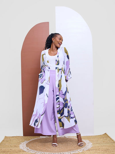 Vivo Kelemi 4.0 Kimono - Lilac / Olive Nashe Print - Shopzetu