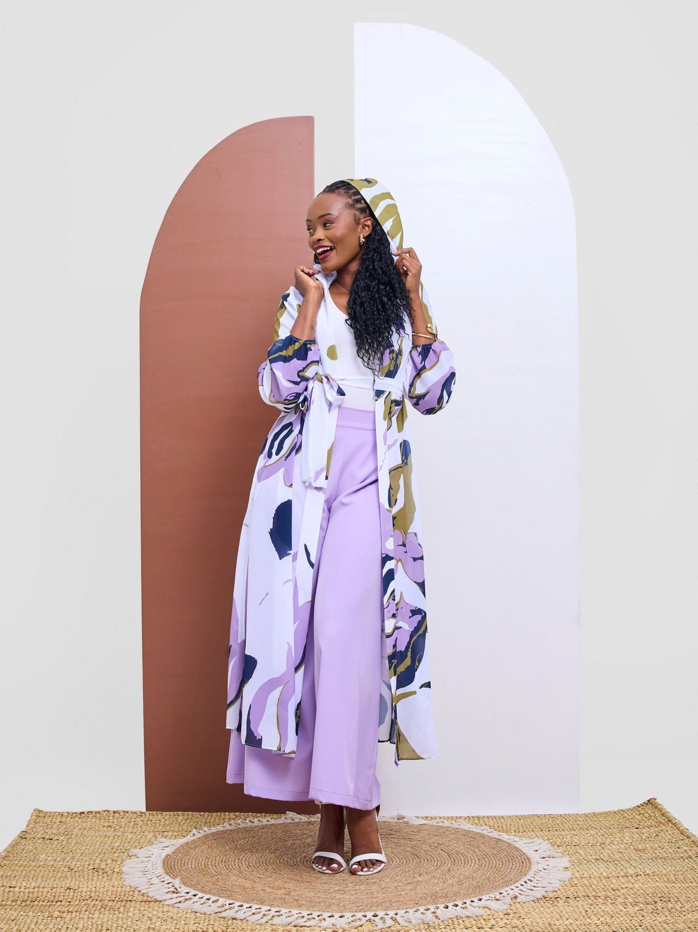 Vivo Kelemi 4.0 Kimono - Lilac / Olive Nashe Print - Shopzetu
