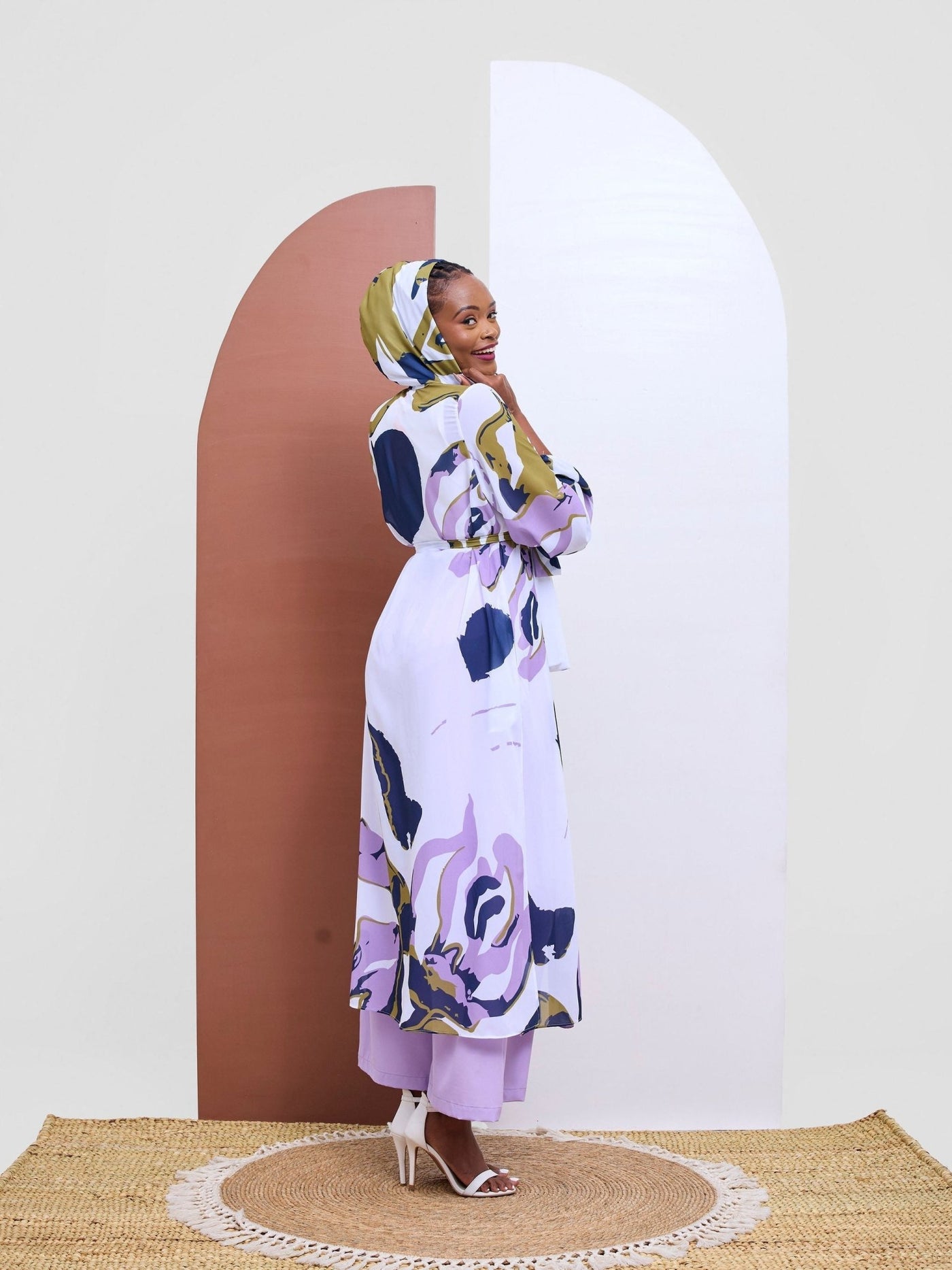 Vivo Kelemi 4.0 Kimono - Lilac / Olive Nashe Print - Shopzetu