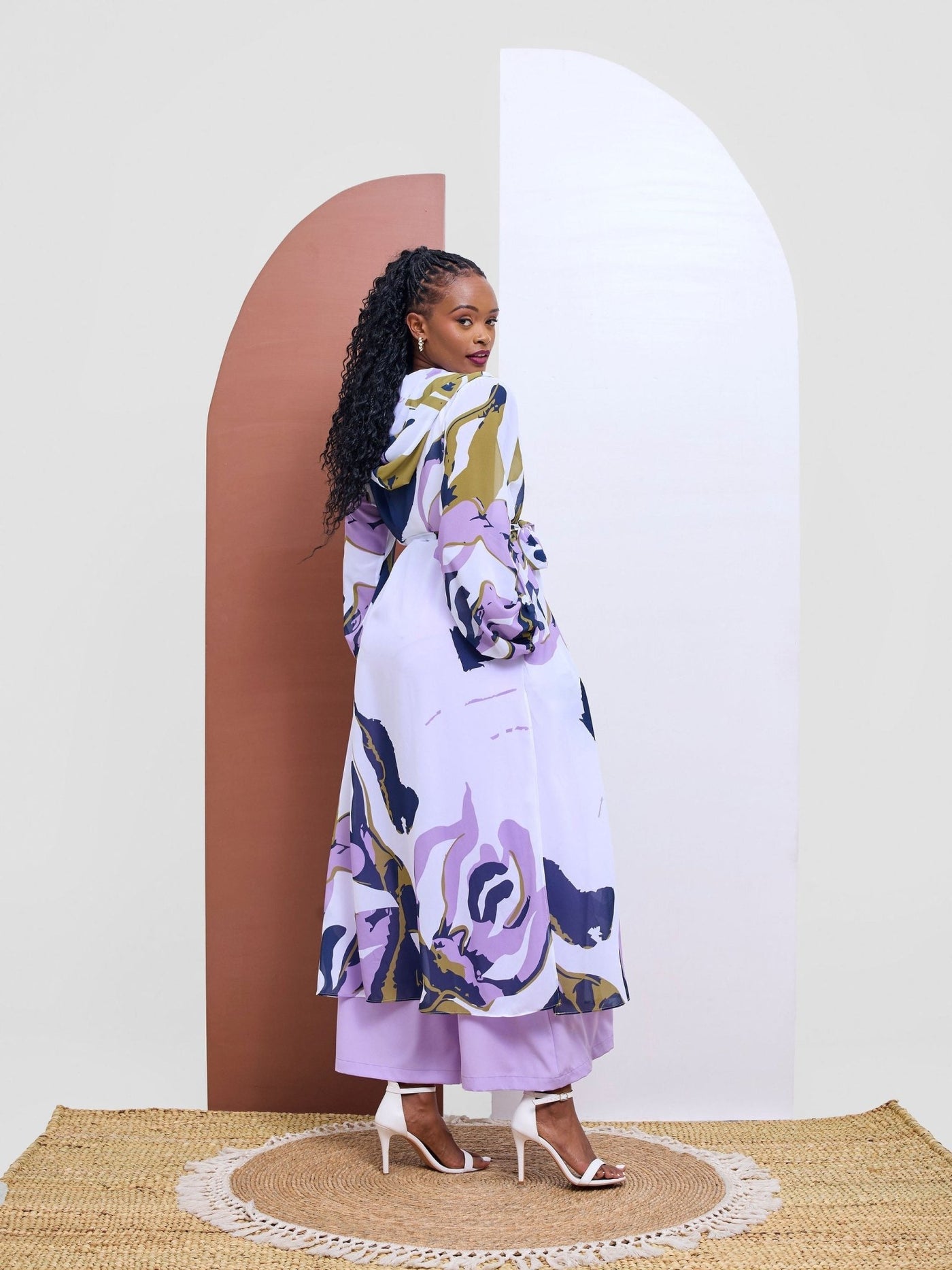 Vivo Kelemi 4.0 Kimono - Lilac / Olive Nashe Print - Shopzetu