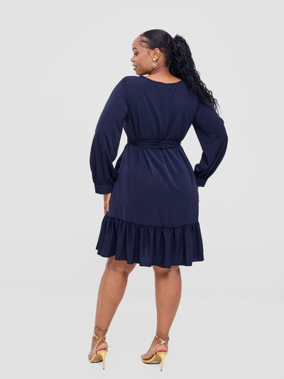 Vivo Serwa Tent Dress - Dark Navy Blue - Shopzetu