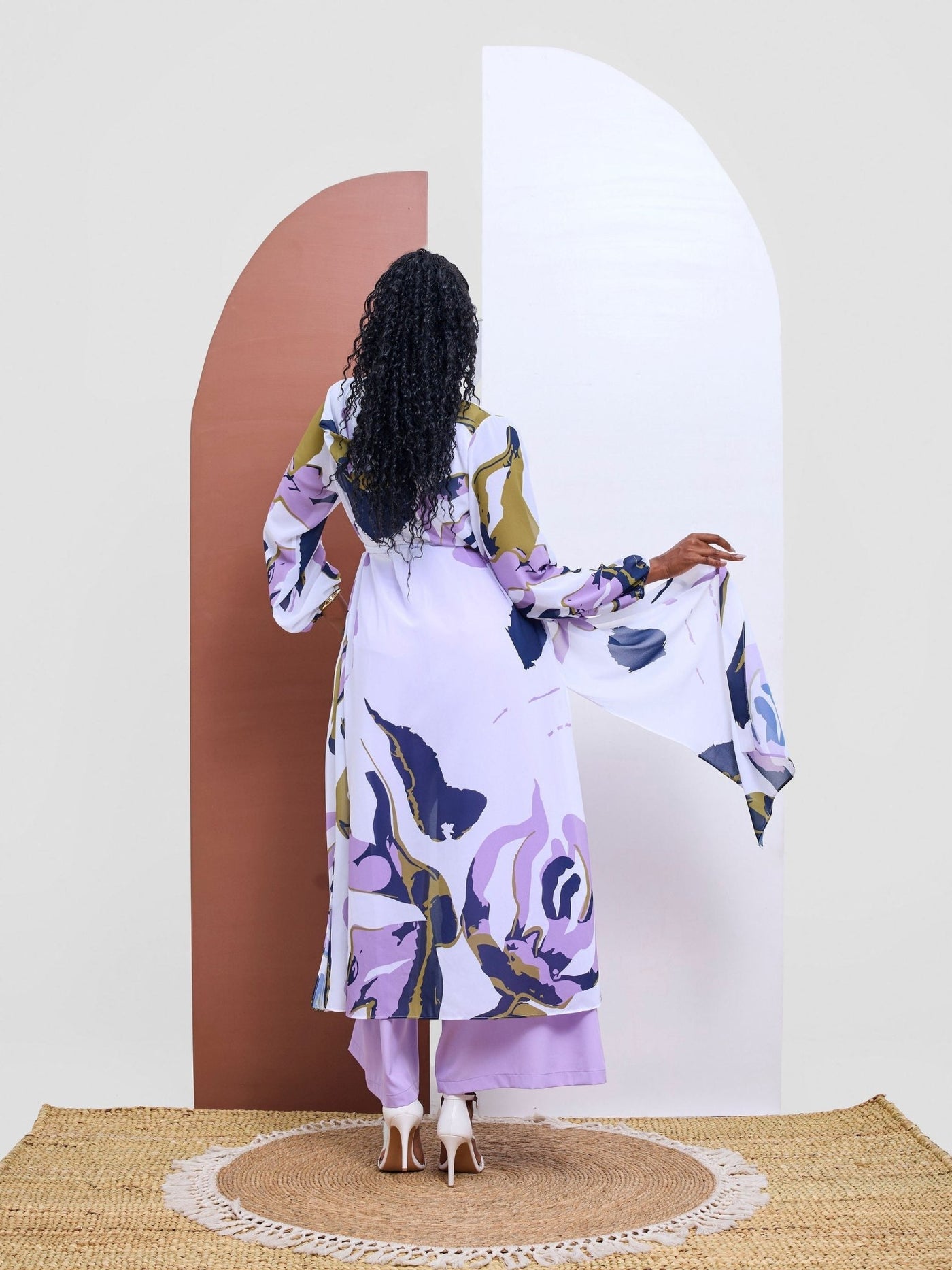 Vivo Kelemi 4.0 Kimono - Lilac / Olive Nashe Print - Shopzetu