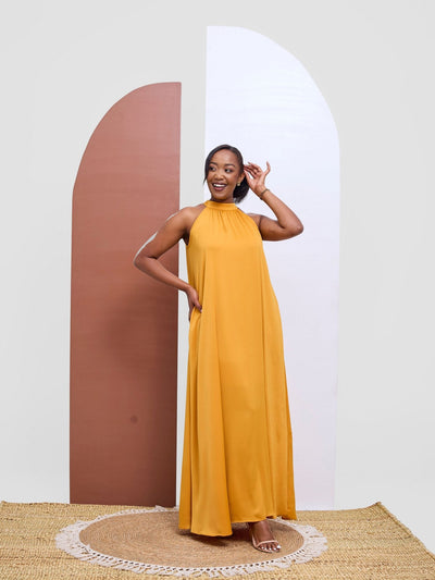 Vivo Kelemi 4.0 Halter Maxi Dress - Mustard - Shopzetu