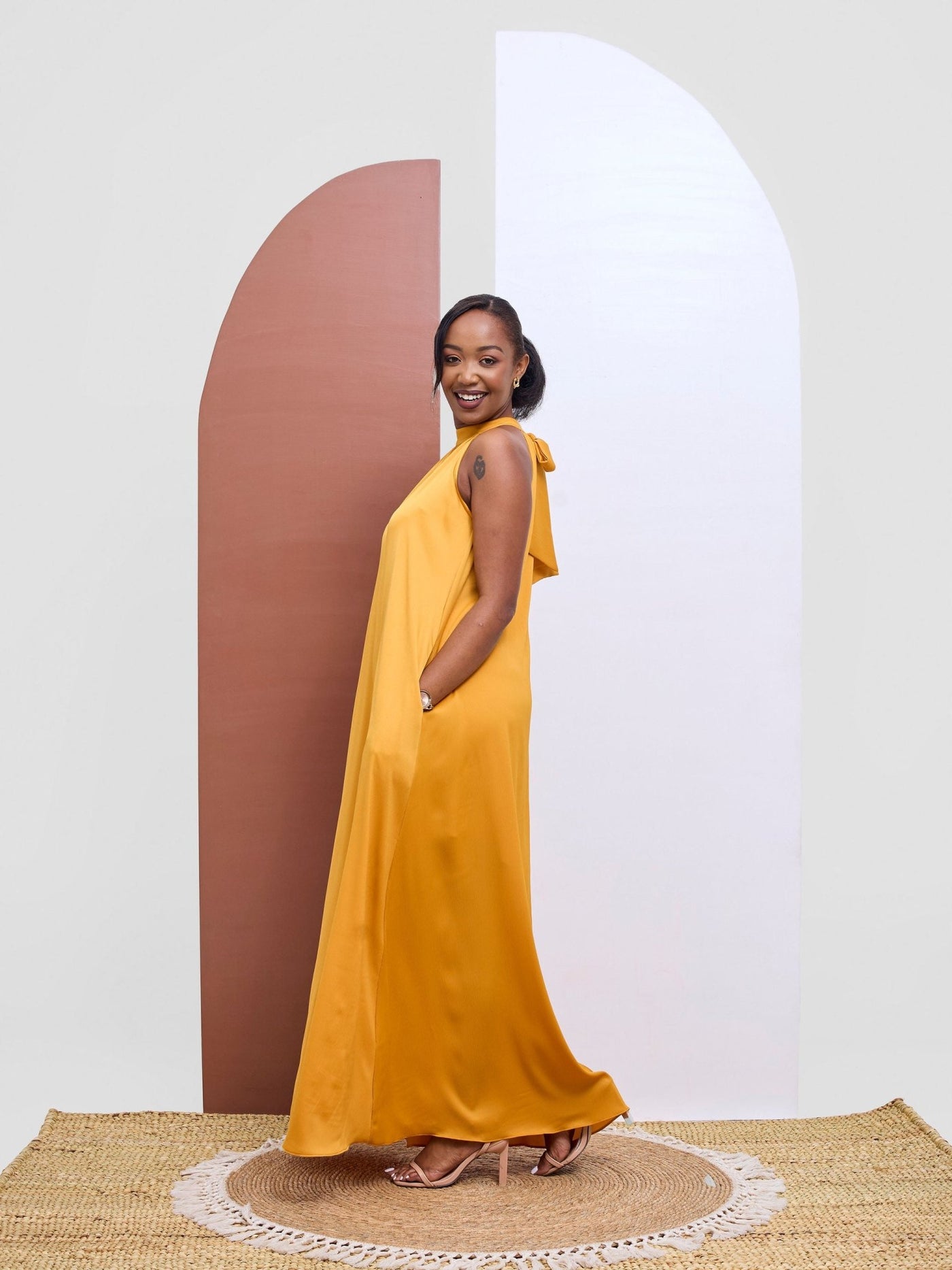 Vivo Kelemi 4.0 Halter Maxi Dress - Mustard - Shopzetu