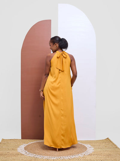 Vivo Kelemi 4.0 Halter Maxi Dress - Mustard - Shopzetu