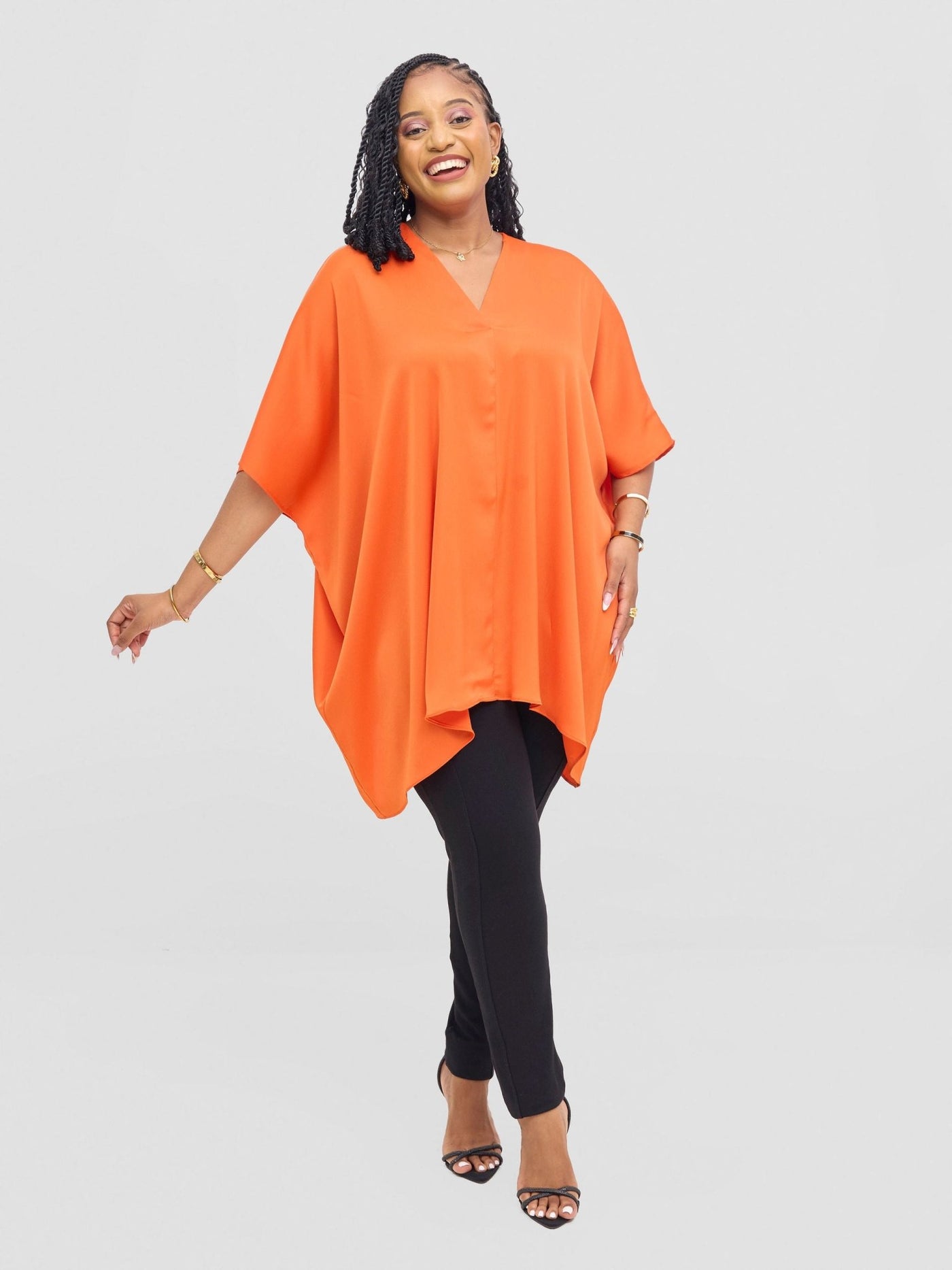 Vivo Tahisa Loose Top - Orange - Shopzetu