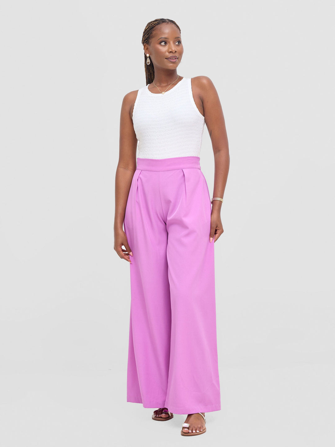 Vivo Basic Crepe Pants - Lilac
