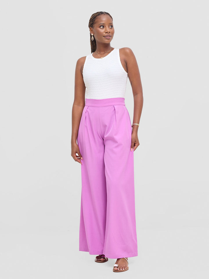 Vivo Basic Crepe Pants - Lilac