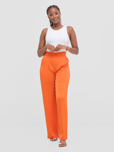 Vivo Tahisa Straight Leg Pants - Orange - Shopzetu