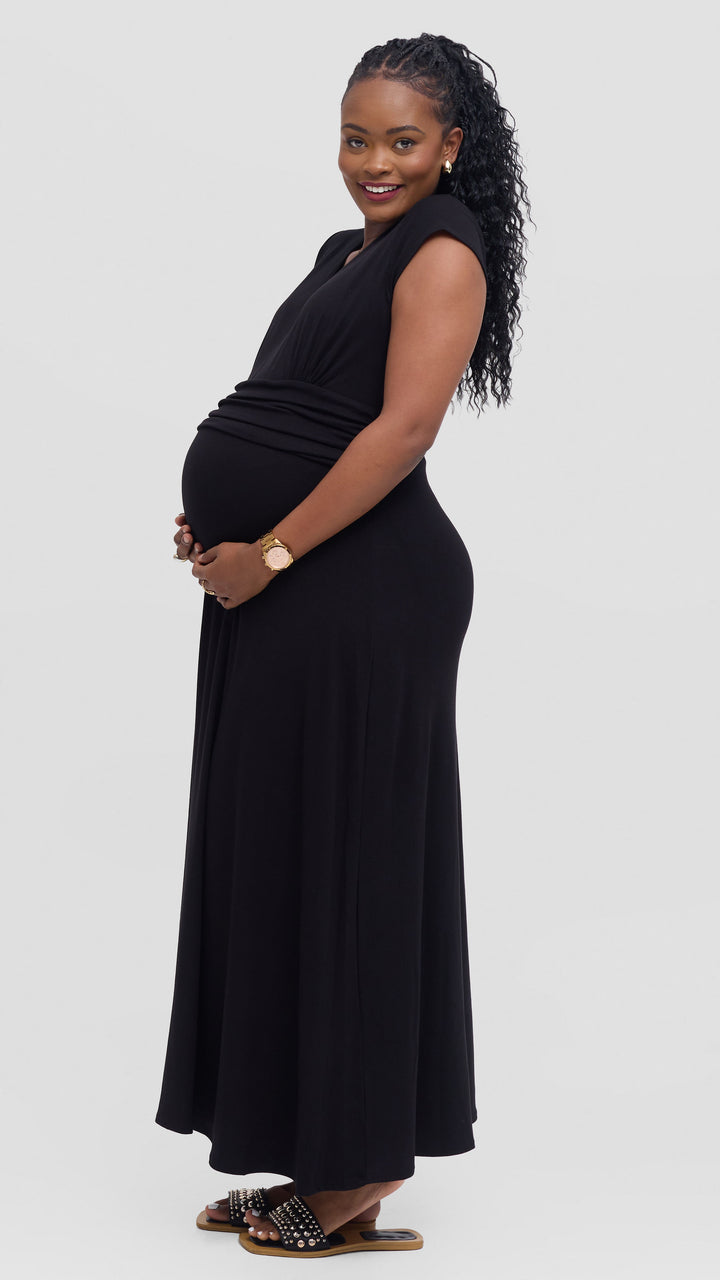 Vivo Anavi V-Neck Maxi Dress - Black