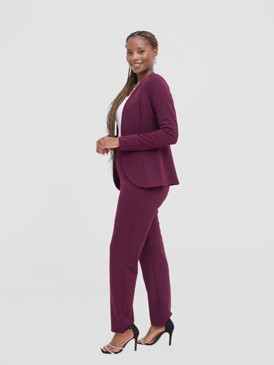 Vivo Basic Dua Jacket - Burgundy - Shopzetu