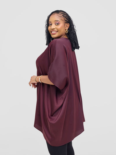 Vivo Tahisa Loose Top - Dark Brown - Shopzetu