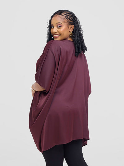 Vivo Tahisa Loose Top - Dark Brown - Shopzetu