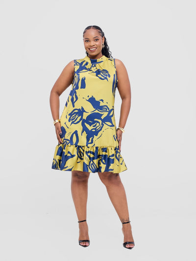 Vivo Kelemi 4.0 Sleeveless Dress - Lime / Navy Nashe Print - Shopzetu