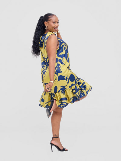 Vivo Kelemi 4.0 Sleeveless Dress - Lime / Navy Nashe Print - Shopzetu