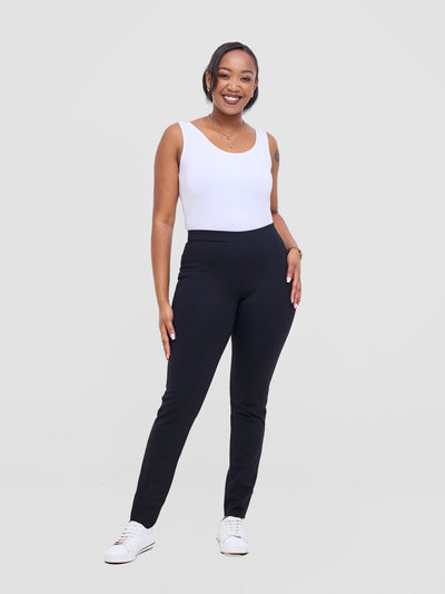 Vivo Basic Leisure Pants - Black - Shopzetu