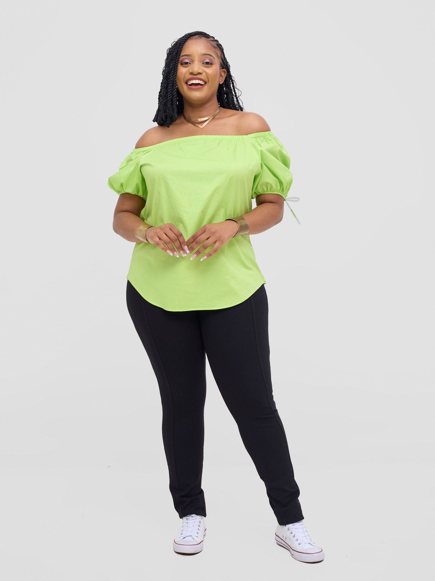 Safari by Vivo  Tawi Off-Shoulder Top - Lime