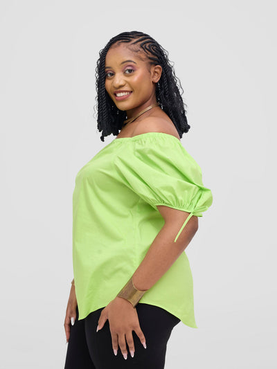 Safari by Vivo  Tawi Off-Shoulder Top - Lime