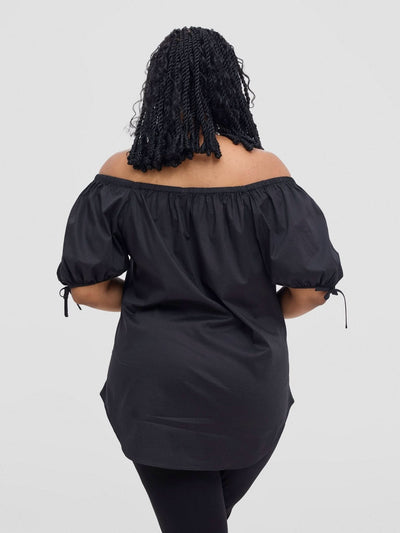 Safari Tawi Off - Shoulder Top - Black - Shopzetu