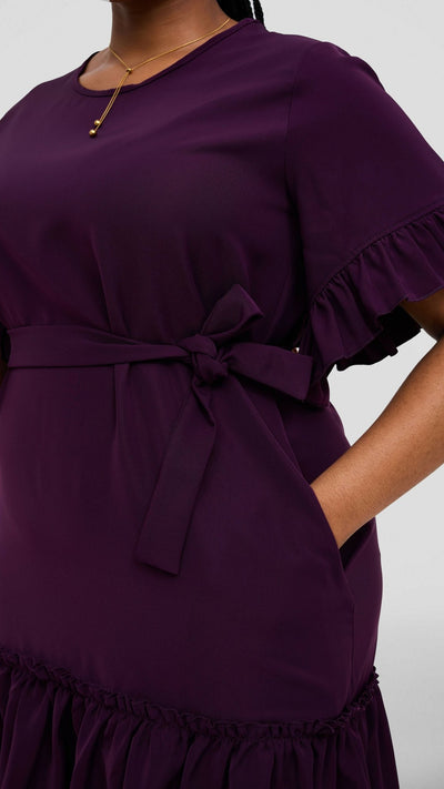 Lizola Laurel Shift Dress - Dark Purple - Shopzetu