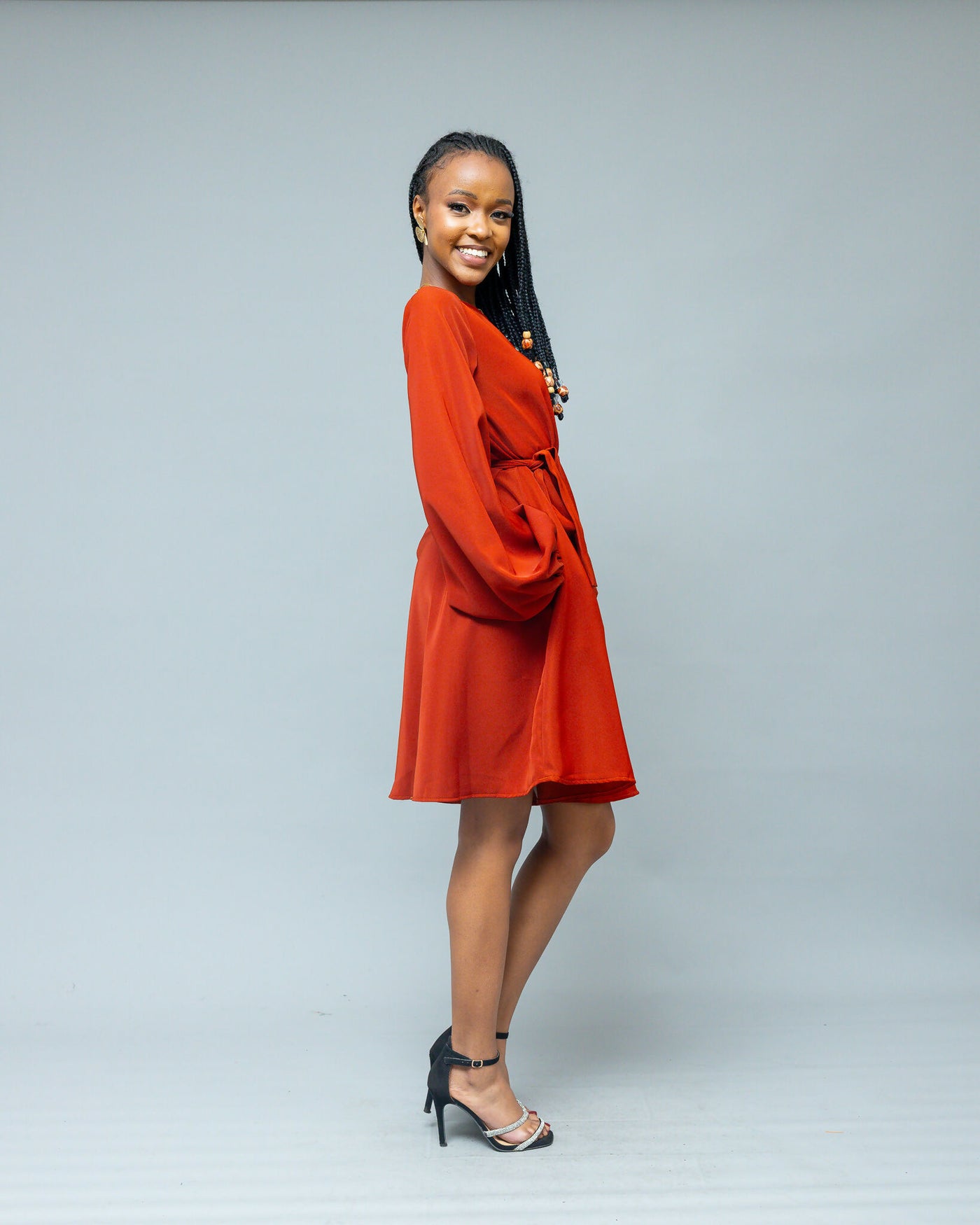 Afriwia Aura Shift Dress - Rust
