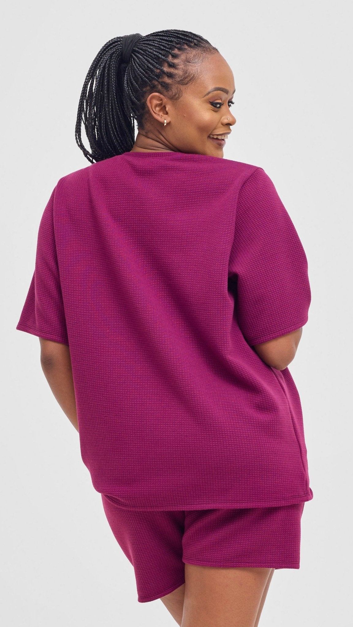 Shiv & Shikie X Safari Boxy T Shirt - Purple - Shopzetu