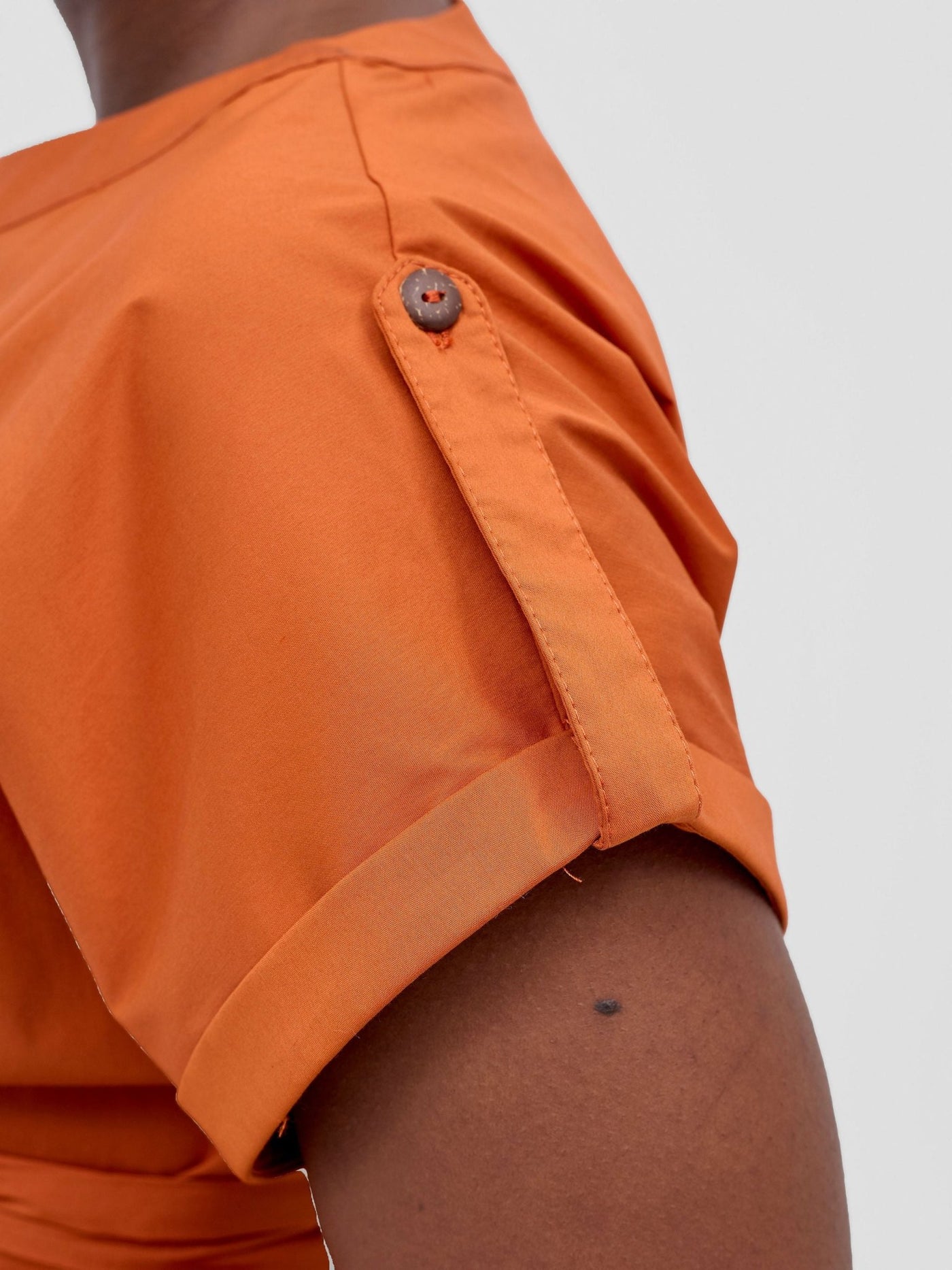 Safari Zene Drop Shoulder Above Knee Dress - Rust - Shopzetu