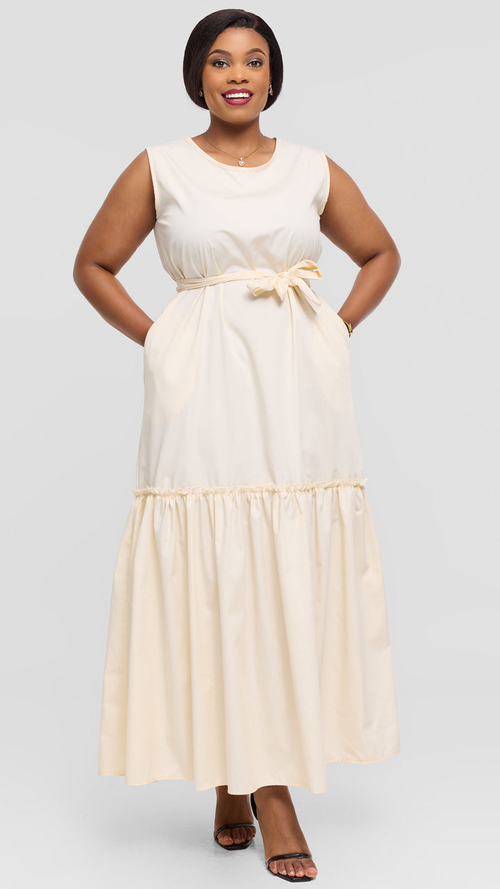 Lizola Tori Maxi Dress - Cream White