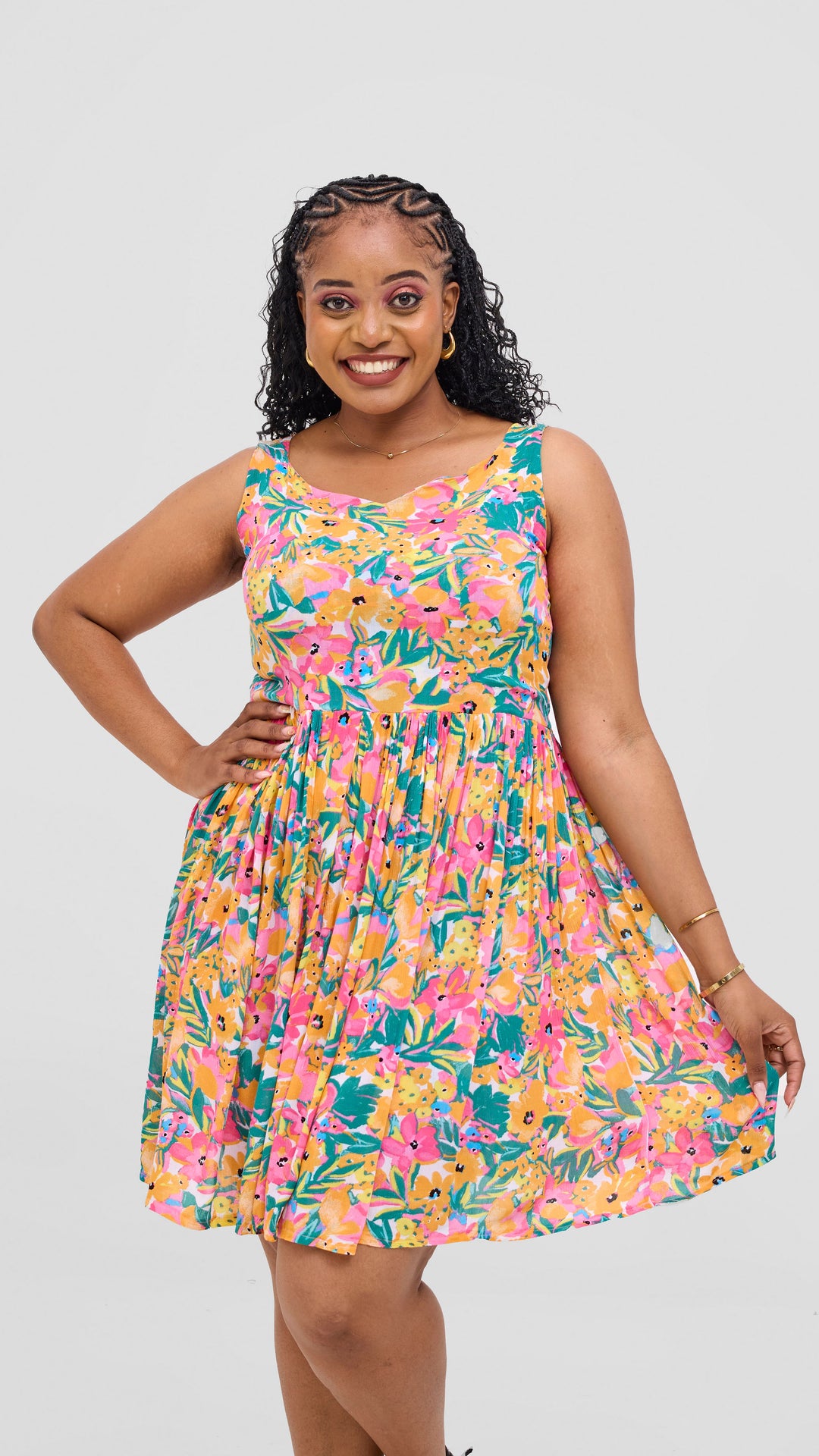Phyls Collection Skater Dress - Floral Print